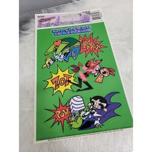 POWERPUFF GIRLS 1990s Vintage Color Static Cling Window Decal y2k bedroom toy